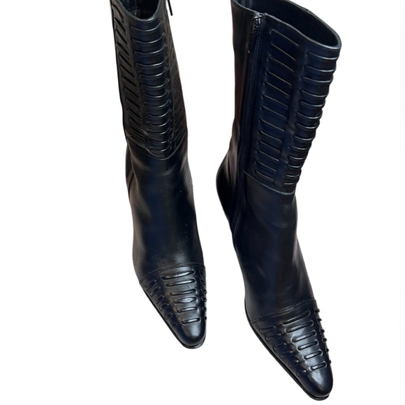 Adrian Troncoso Buenos Aires Black Leather Boots No SizeTag, Fits Like Women’s 6 - Picture 1 of 12